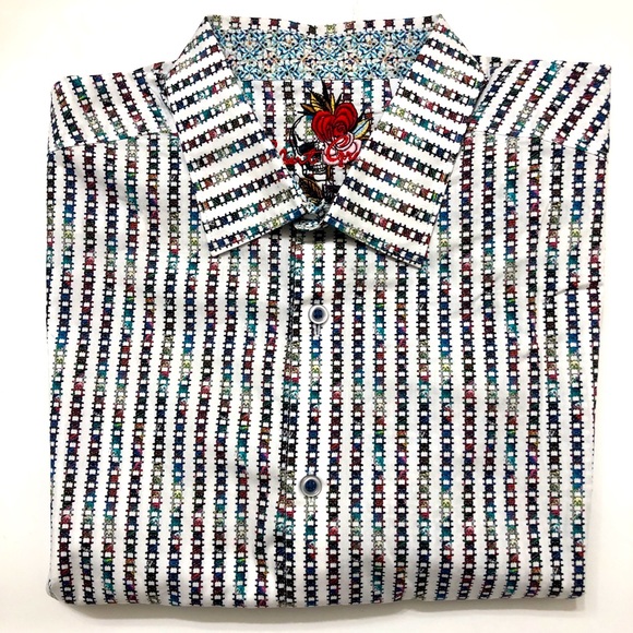 Robert Graham Rare Mens Multicolor Long Sleeve Button Up Heavy